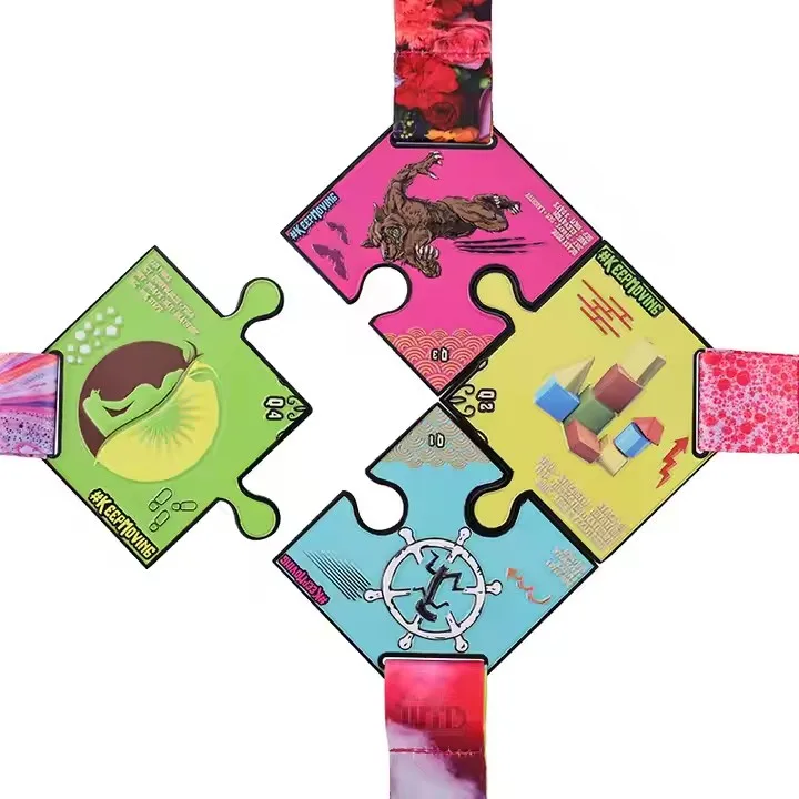 Custom Cheap Puzzle Stainless Steel Metal Crafts Medal Sports Bike Football Race Holders Personalized Sublimation Medal