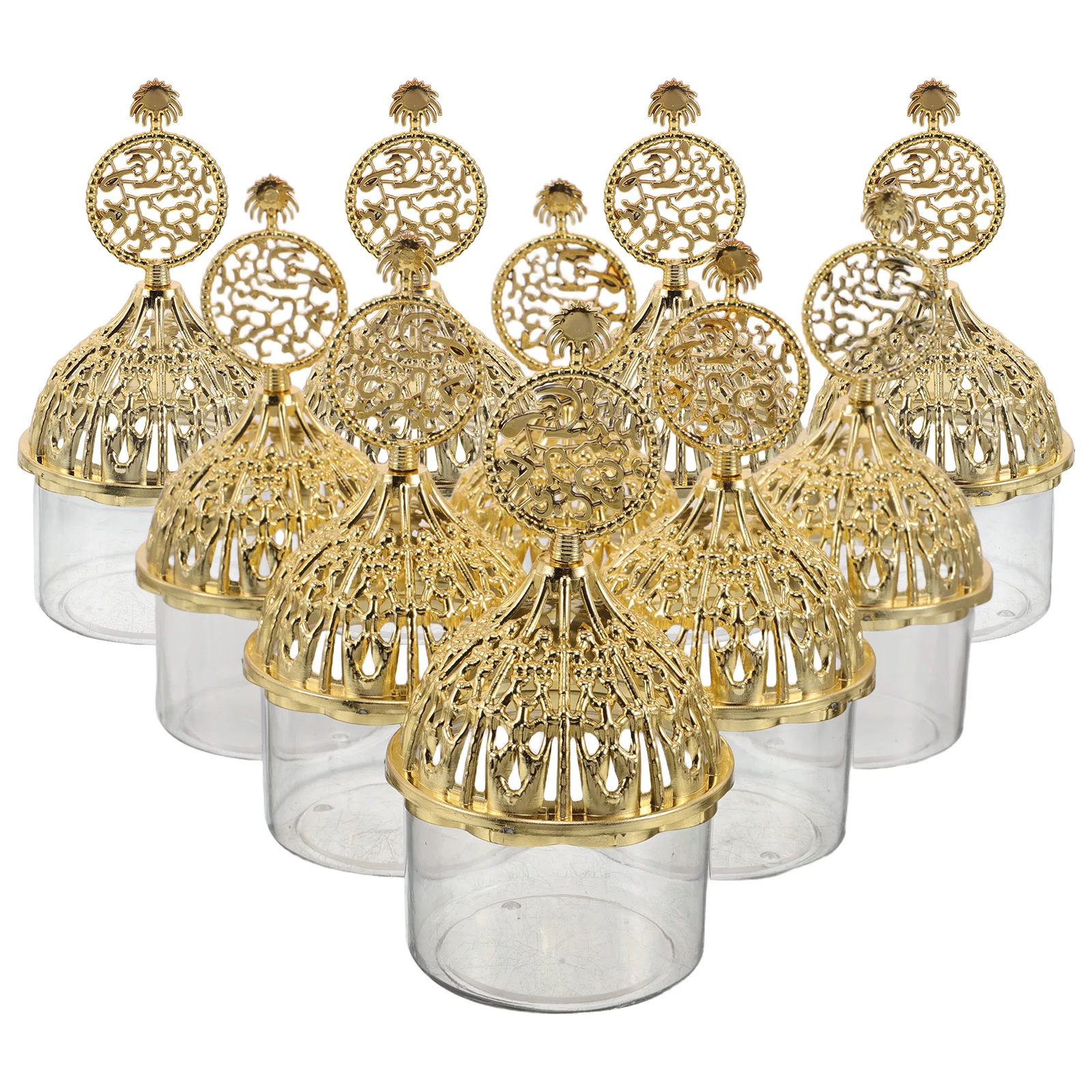 

12Pcs Round Clear Candy Boxes Transparent Plastic Gold Lid Wedding Favor Containers Party Treat Boxes Birthday Chocolate Storage