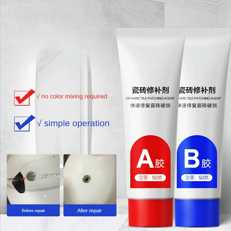 Ceramic Tile Repair Filler Paste - Gray/White for Surface Crack Repair, Bathroom & Floor Caulking Agent