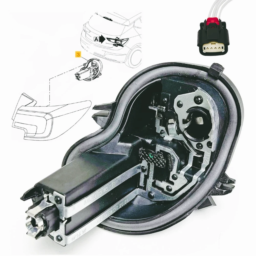 Portalámparas  luz trasera y enchufe  reparación lado trasero izquierdo recho para Vauxhall Astra K 2016+ 39001577 39001578   Ac