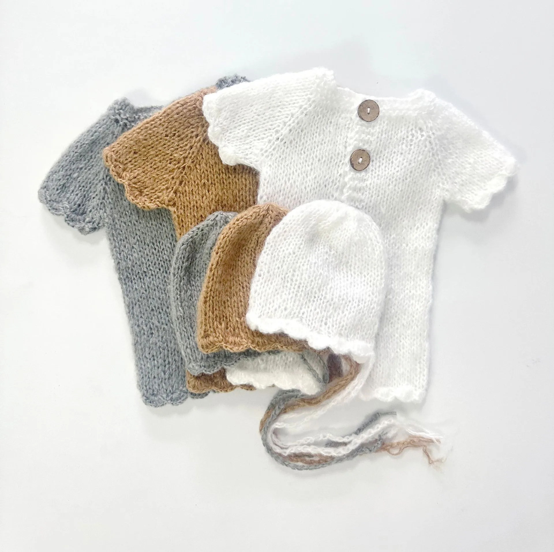 ❤️Newborn Photography Clothing Mohair Hat+Jumpsuits 2Pcs/set Studio Baby Photo Props Accessories Clothes Outfits Fotografia