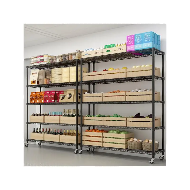 

Heavy Duty Wire Shelving Unit 59.06" W with Wheels, 3125 lbs Capacity, NSF Certified Metal Shelves for Adjustable Garage and