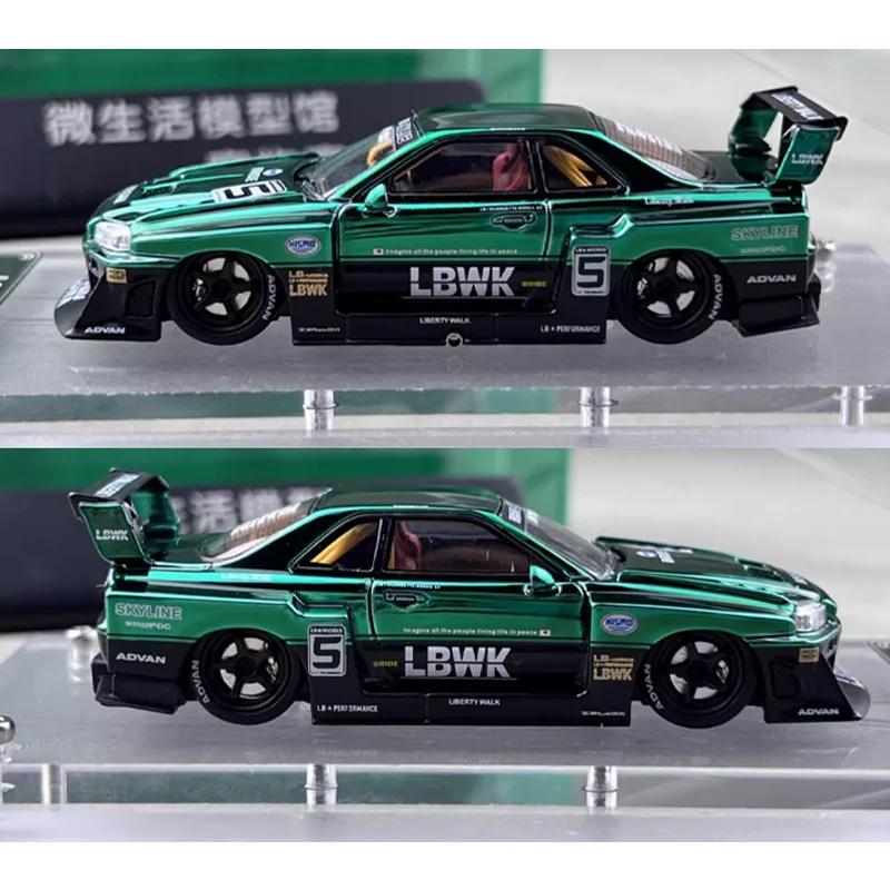 SW 1/64 Nissan Skyline GTR ER34 Legering Speelgoed Motorvoertuig Diecast Metaal Model Geschenken