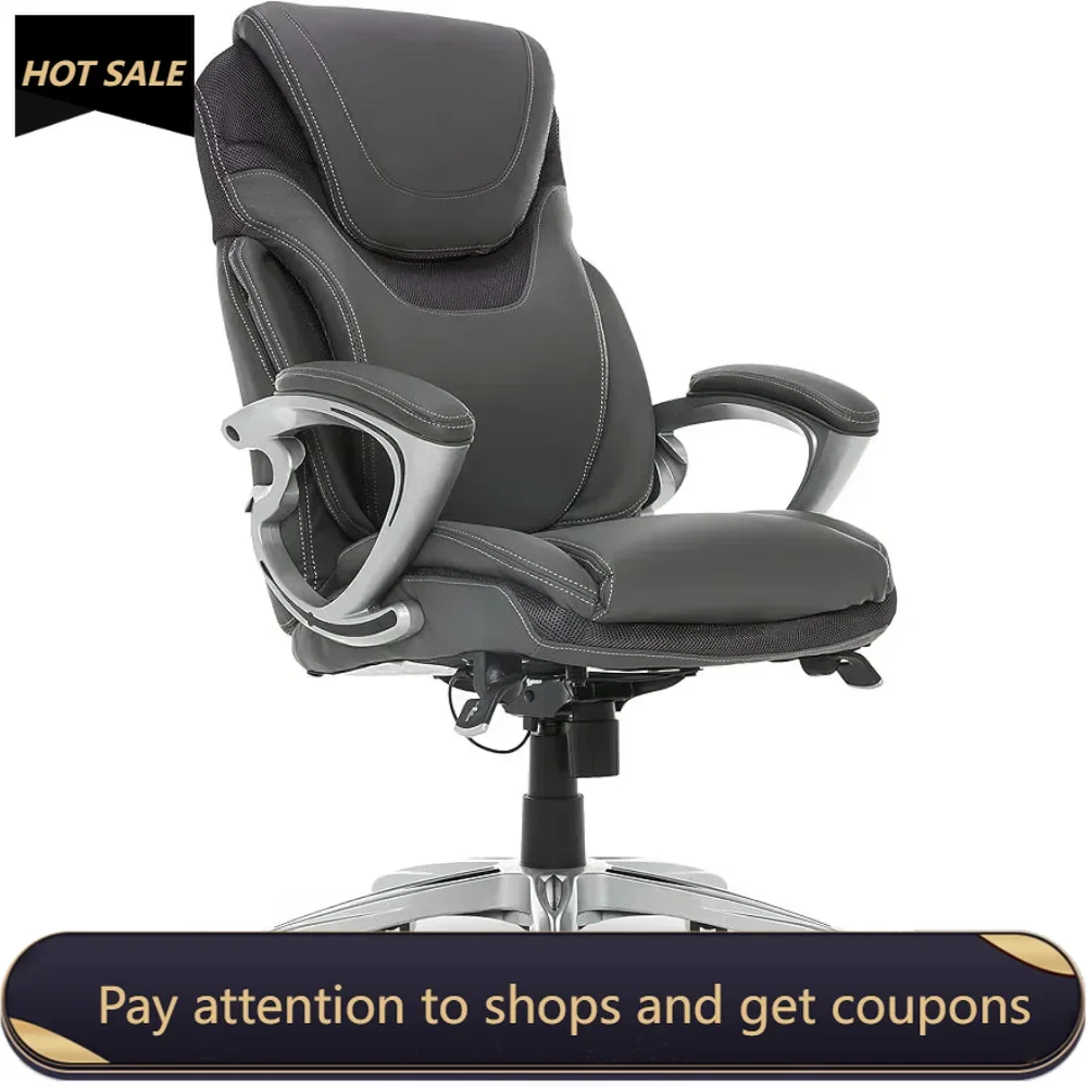 

Bonded Leather Ergonomic Chair for Office Furniture Gray Freight Free Desk Chairs Individual Armchair Backrest Relaxing Recliner