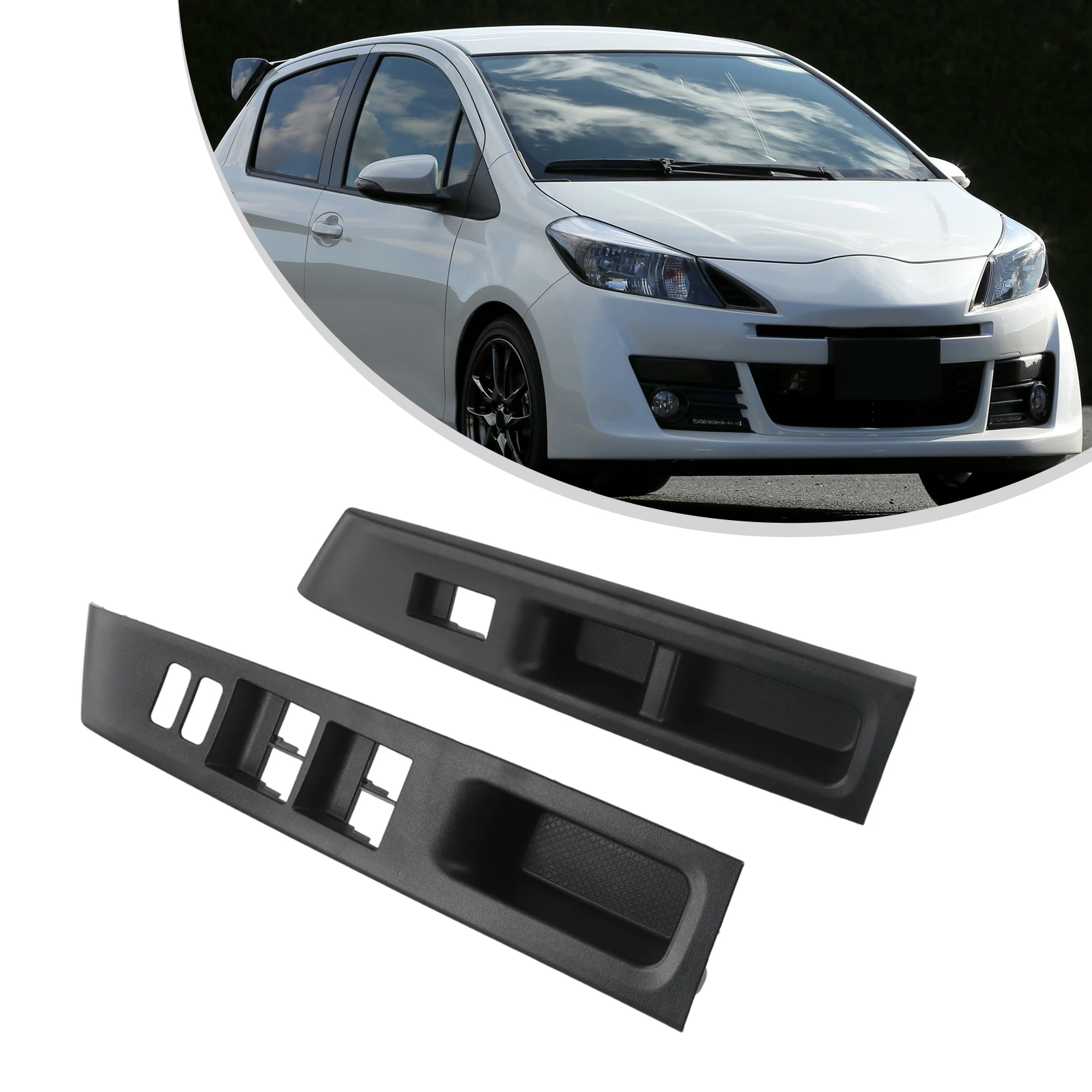 

High Performance 2Pcs Front Armrest Upper Panel RH & LH Set For Toyota Vitz 2010 2014 Plug and play Design Black Color