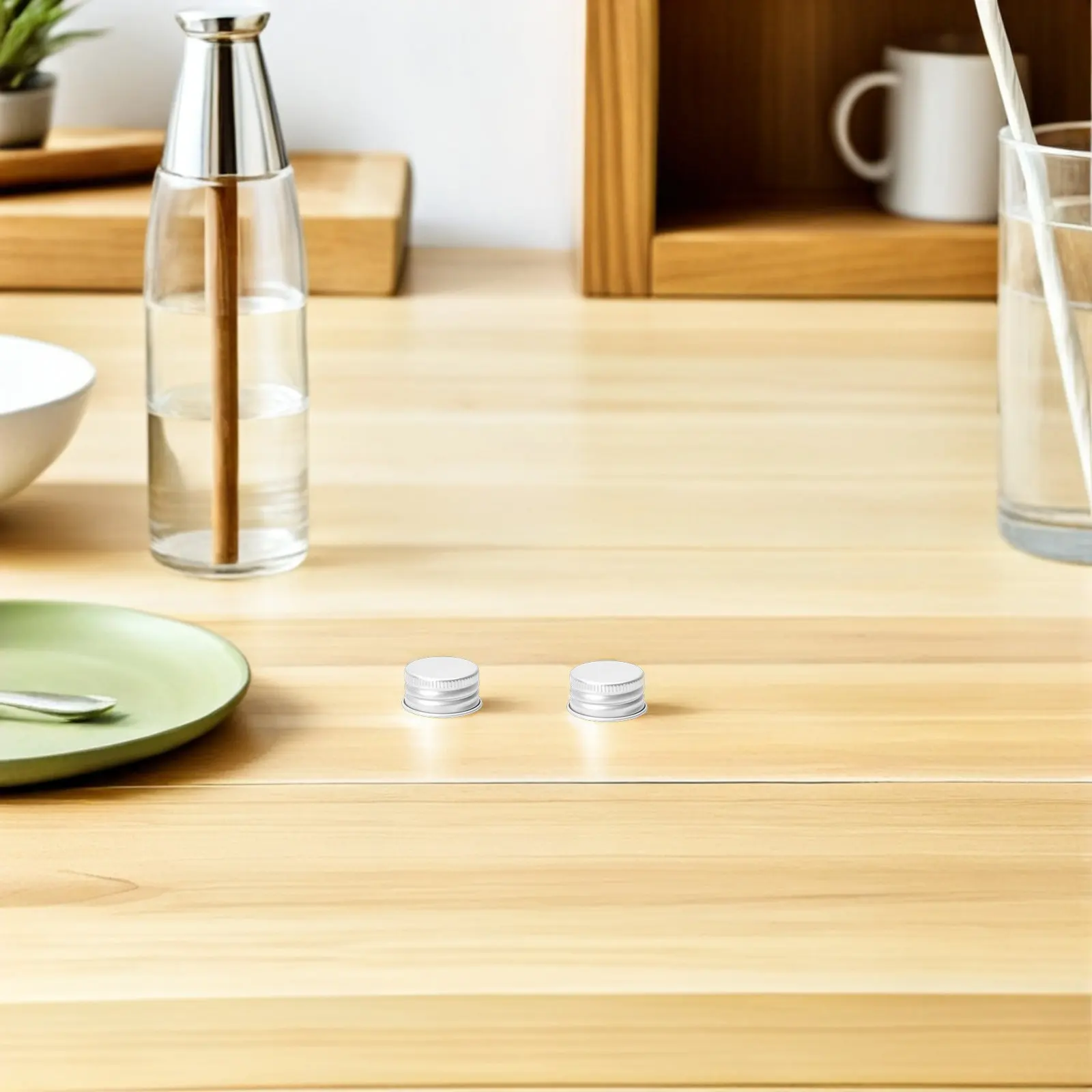 

100 шт. герметичных алюминиевых винтовых крышек для стеклянных банок, сменные крышки с резьбой, алюминиевые уплотнительные колпачки