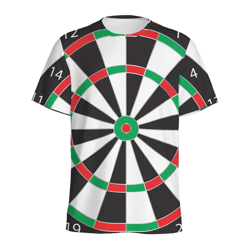 Darts Bullseye Target Pattern T-Shirts 3D Print Men Women Short Sleeve O-Neck T Shirt Dartboard Tops Harajuku Tees Man Clothing