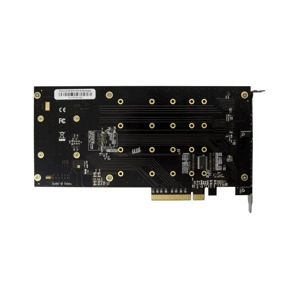 PCIe 3.0 X4 PLX8724 to 4 Port M.2 NVMe SSD Adapter Expansion Card Quad Mkey Nvme to Pci-E Converter for PC 32G/bps win10 linux