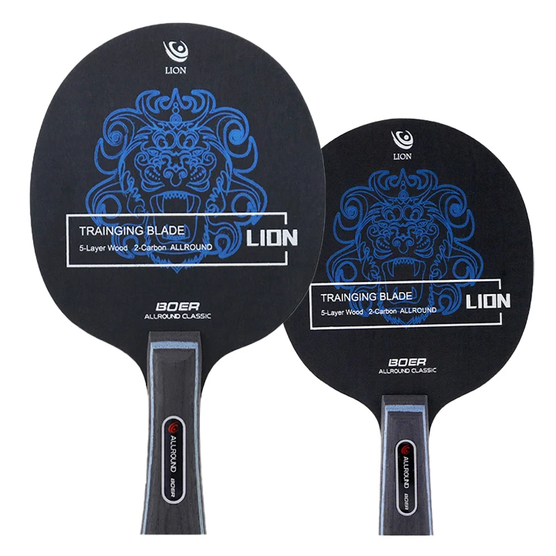 شفرة تنس الطاولة الأسد 5 الخشب 2 الكربون المهنية بينغ بونغ بليد مستقرة الكرة التحكم هجوم FL/CS للتدريب المبتدئ