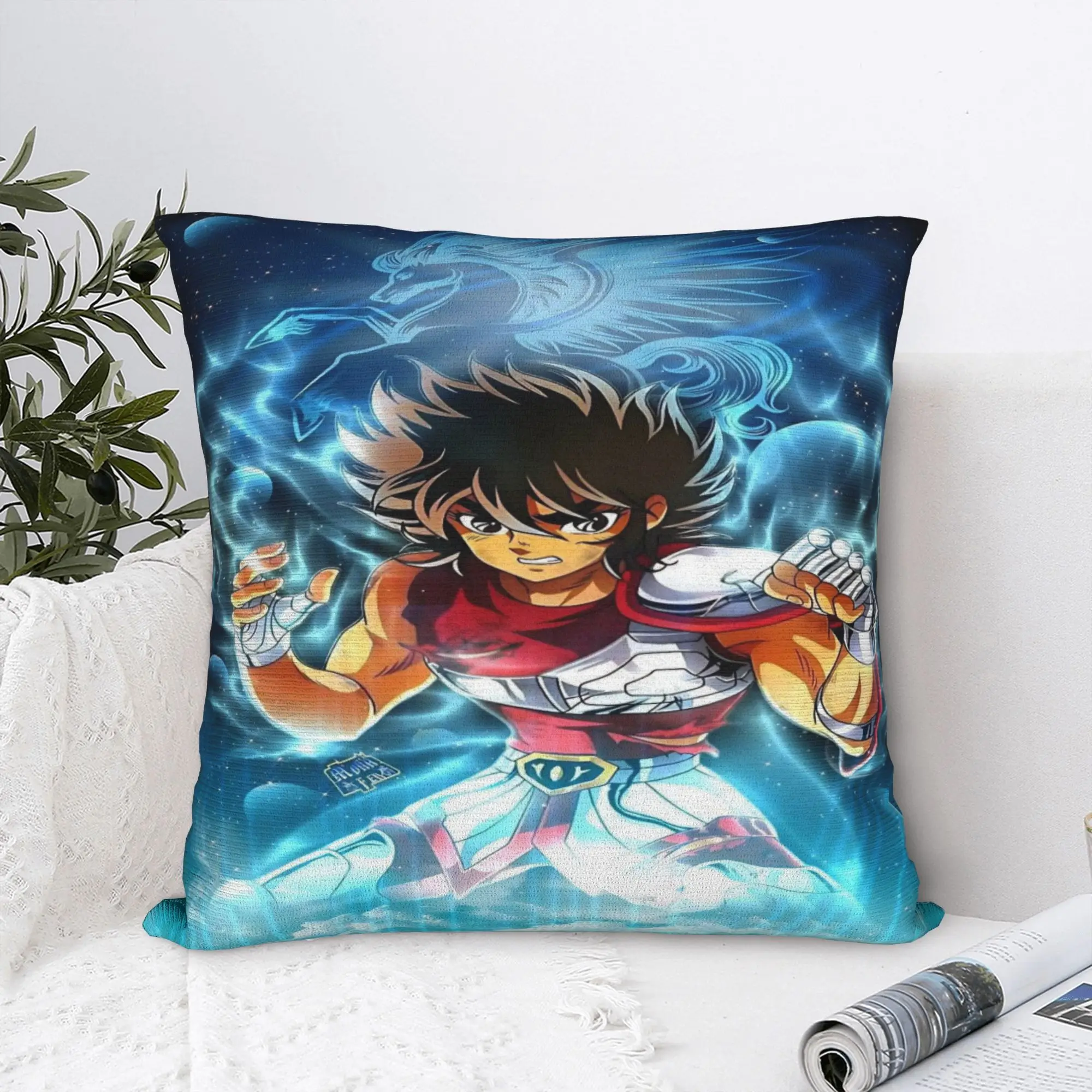 Saint Seiya Gold Saint Pillow Case  Comfy Pillow Cover Vintage Pillowcases For Sofa Couch Bed Living Room