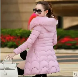 2024 Winter Jacket Women Parka Fashion Coat Wool Liner Hooded Parkas Slim with Fur Collar Warm Snow Wear Padded Clothes QY159