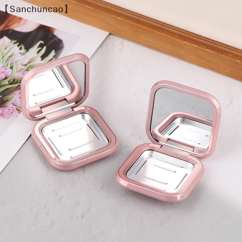 핑크 빈 마그네틱 버클 화장품 팔레트 스퀘어 아이 섀도우 블러셔 DIY 메이크업 박스 블러셔 고광택 립스틱 디스펜싱 박스
