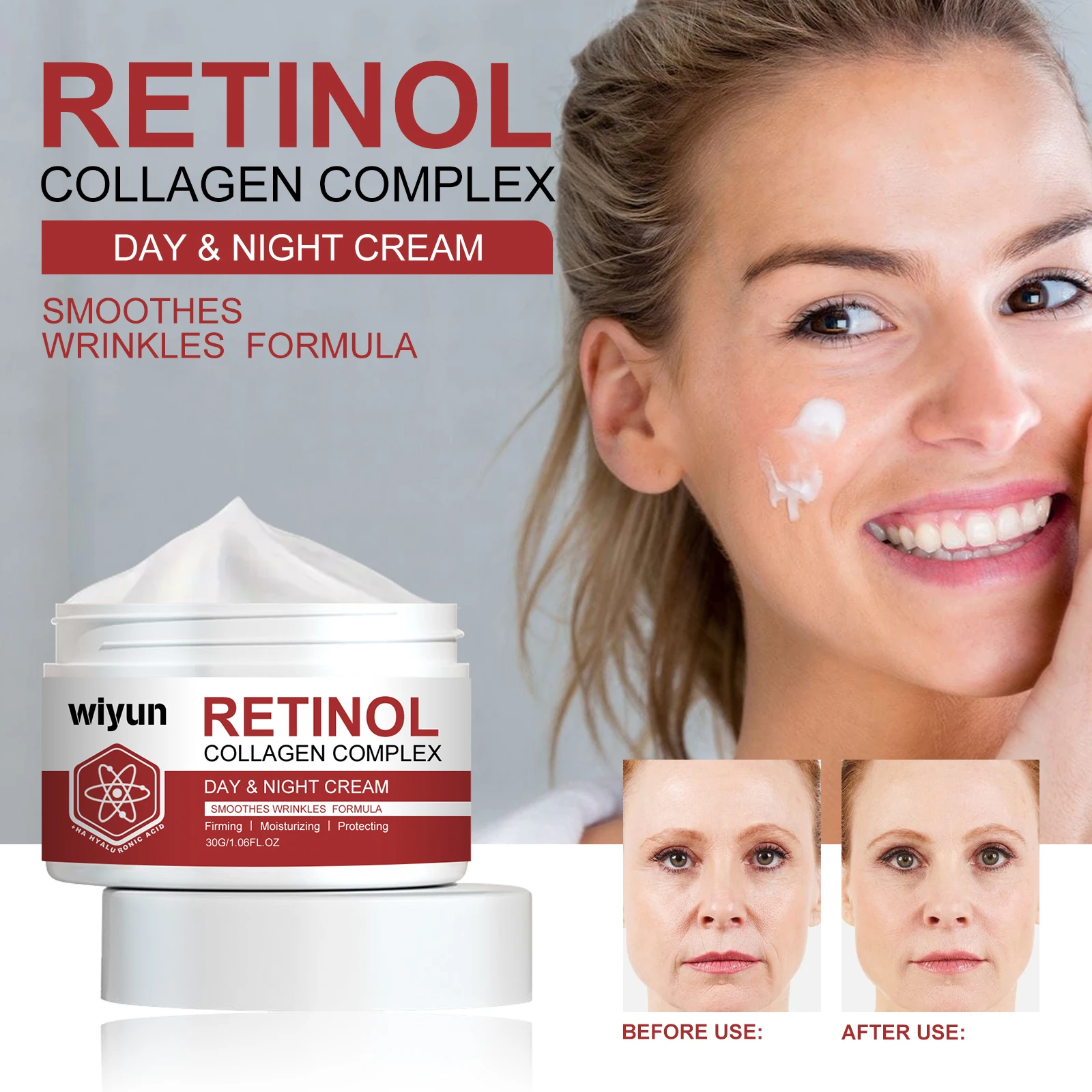 

Wiyun Retinol Fading Fine-line Cream Moisturizing Whitening and Rejuvenating Firming Skin Moisturizing Deep Hydrating Cream