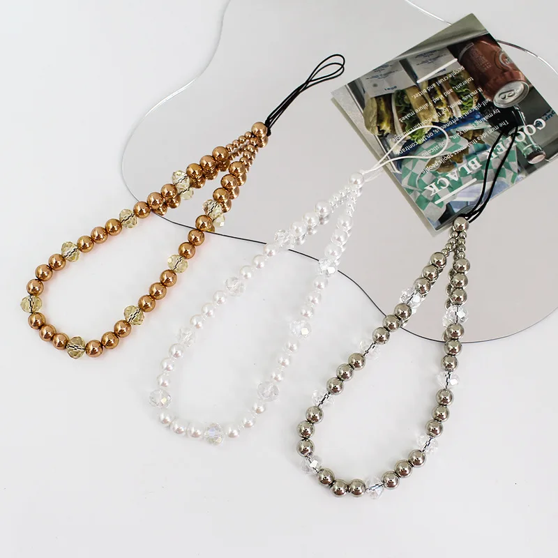 Xiaoxiangfeng Crystal Phone Chain Pendant Pearl Phone Rope Pendant Anti Drop Chain Children's Phone Case Beaded Pendant