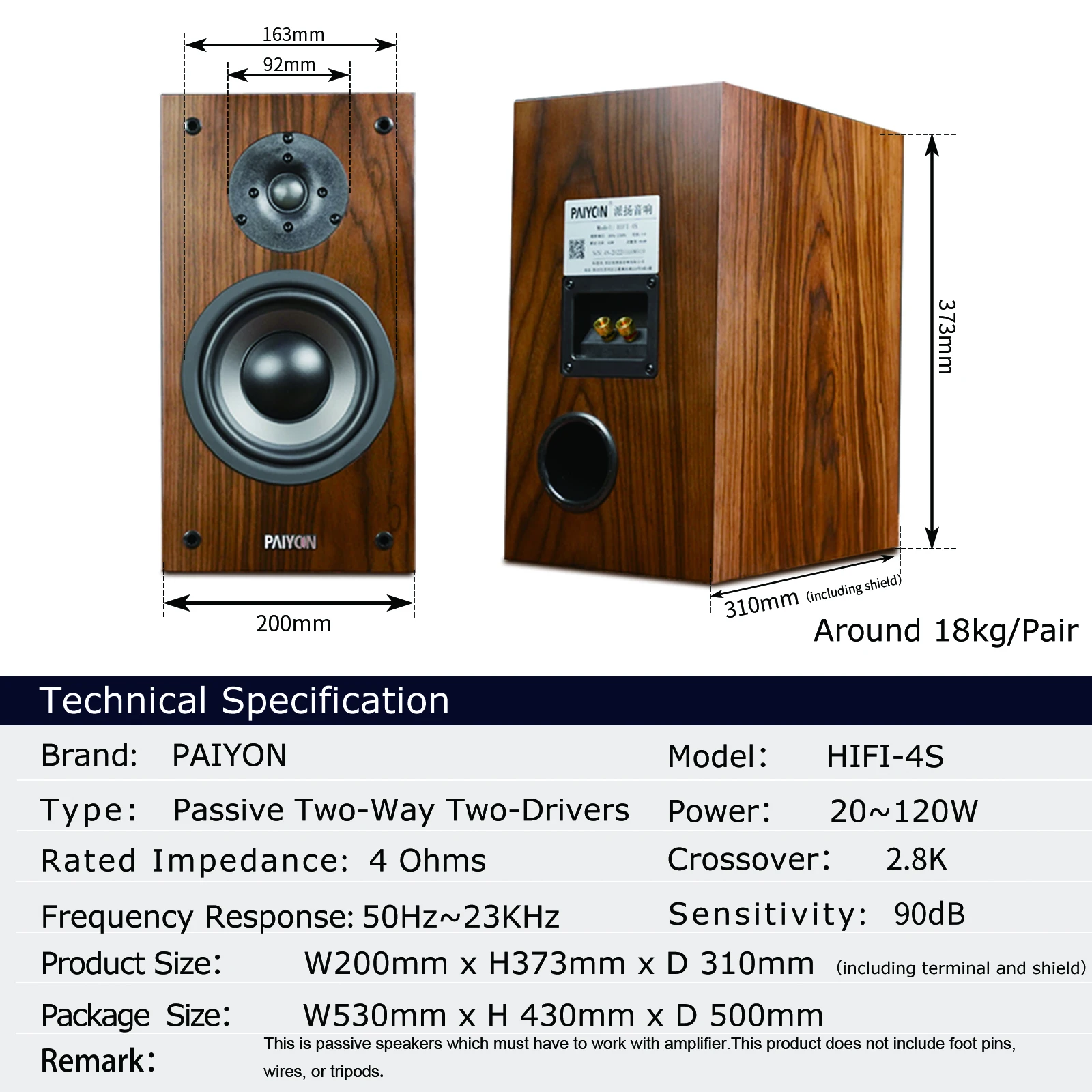 Juson Audio JTA50 Hifi 真空管アンプ BT Paiyon HIFI 4S 4 オーム