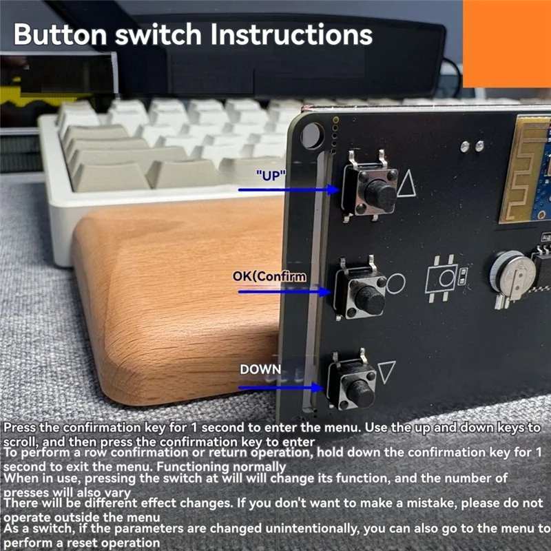 CABE-AK2518 Clock Bluetooth Music Spectrum LED Music Spectrum Green+Orange+Red Display Color Audio Signal Melody Rhythm Lamp