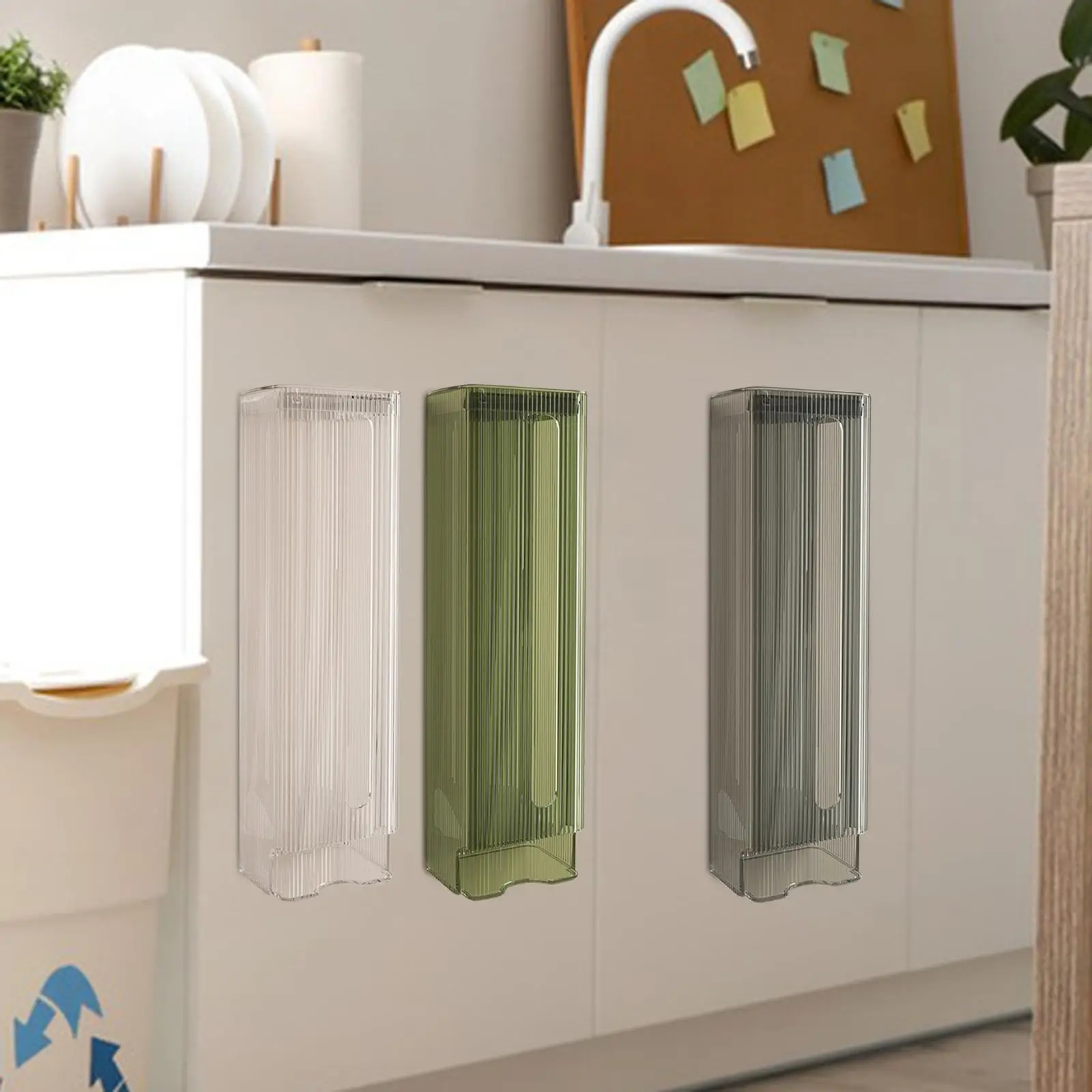 Wall Mounted Garbage Bag Holder Organizer for Bathrooms Sturdy Rounded Edges Simple Installation Multifunctional 12.6x3.5x3inch