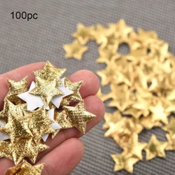 100Pcs Gold/Silver Stars for Christmas Party Decor Foam Fabric Stars DIY Scrapbook Cards Ornaments Embellishments Accessory