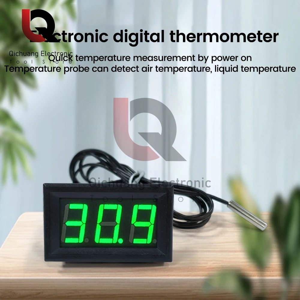 DC 12V 0.56" LED Digital Thermometer Car Indoor Outdoor Incubator Acquarium Temperature Sensor Meter Weather Station Monitor