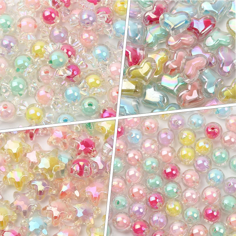 Candy Color double layer sandwich Acrylic Round Pearl Beads Loose Spacer Beads kralen voor sieraden maken cuentas para pulseras