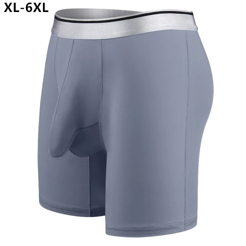 

Тонкие мужские боксеры из ледяного шелка, спортивное нижнее белье, мужская сумка с разделением пуль, поддержка мошонки, быстросохнущие трусы, летние длинные трусики