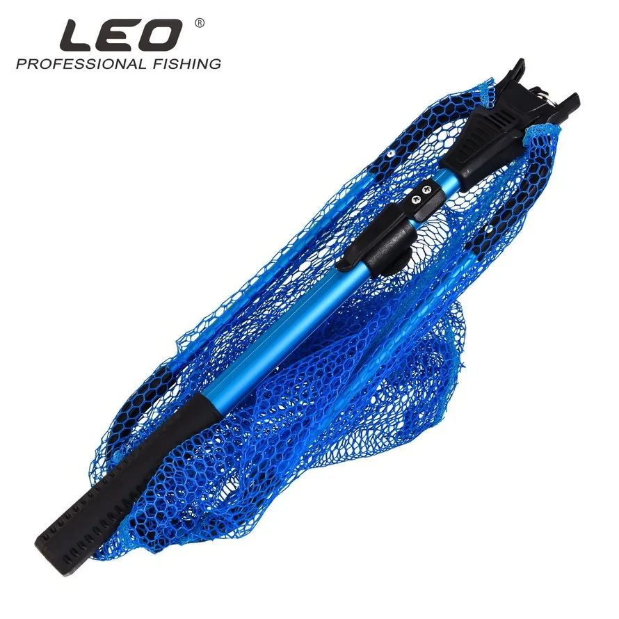 80-98CM Portable Folding Fishing Landing Net Handheld Telescopic Handle Lure Stream Fishing Cast Mesh Fly Fishing Tackle Tool