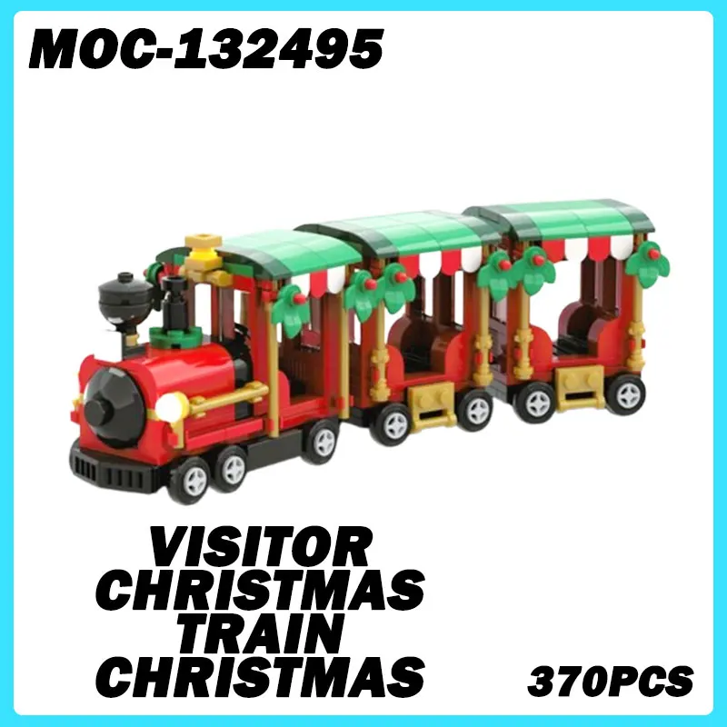 MOC-132495 Christmas Architectur Series Visitor Christmas Train CHRISTMAS MOC DIY Bricks, Puzzle Model Toys Birthday Gift 370PCS