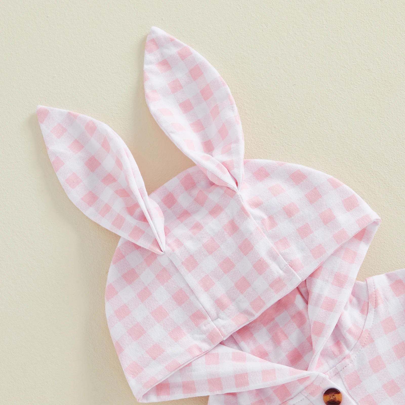 

Детский комбинезон с длинными рукавами, клетчатый комбинезон с капюшоном и кроличьими ушками, пасхальная одежда для мальчиков и девочек