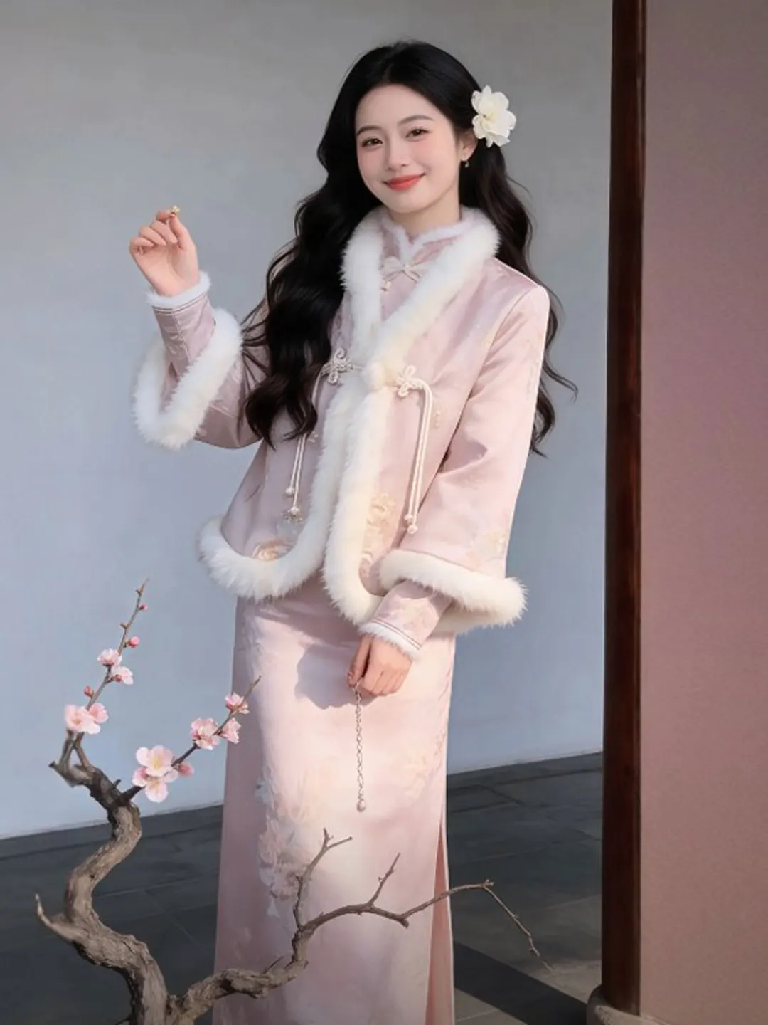 

Новый китайский комплект одежды: нежное, очень красивое короткое пальто, коллекция Dr 2026, супермодная весенняя одежда, полный комплект