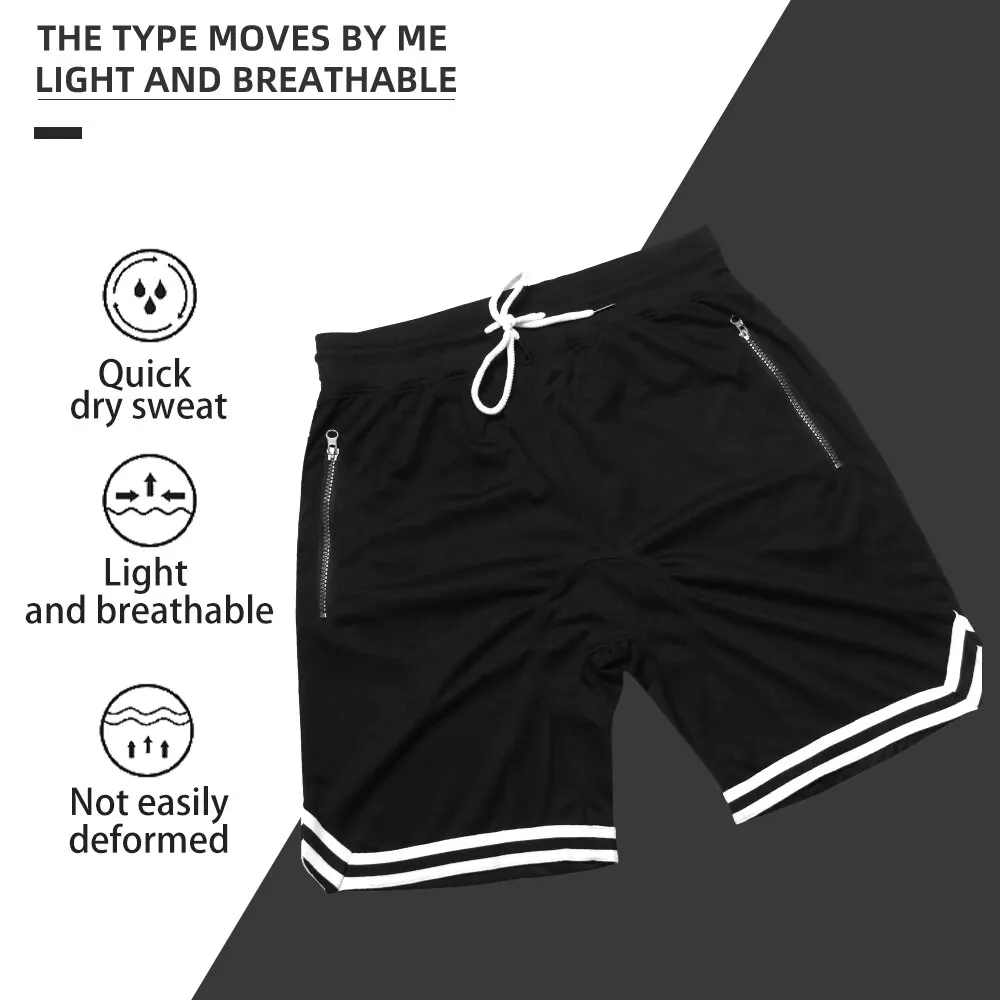 Men Sport Shorts Running Fitness Fast-Drying Short Workout Sportwear Shorts Mesh Athletic Performance Gym Shorts with Pockets