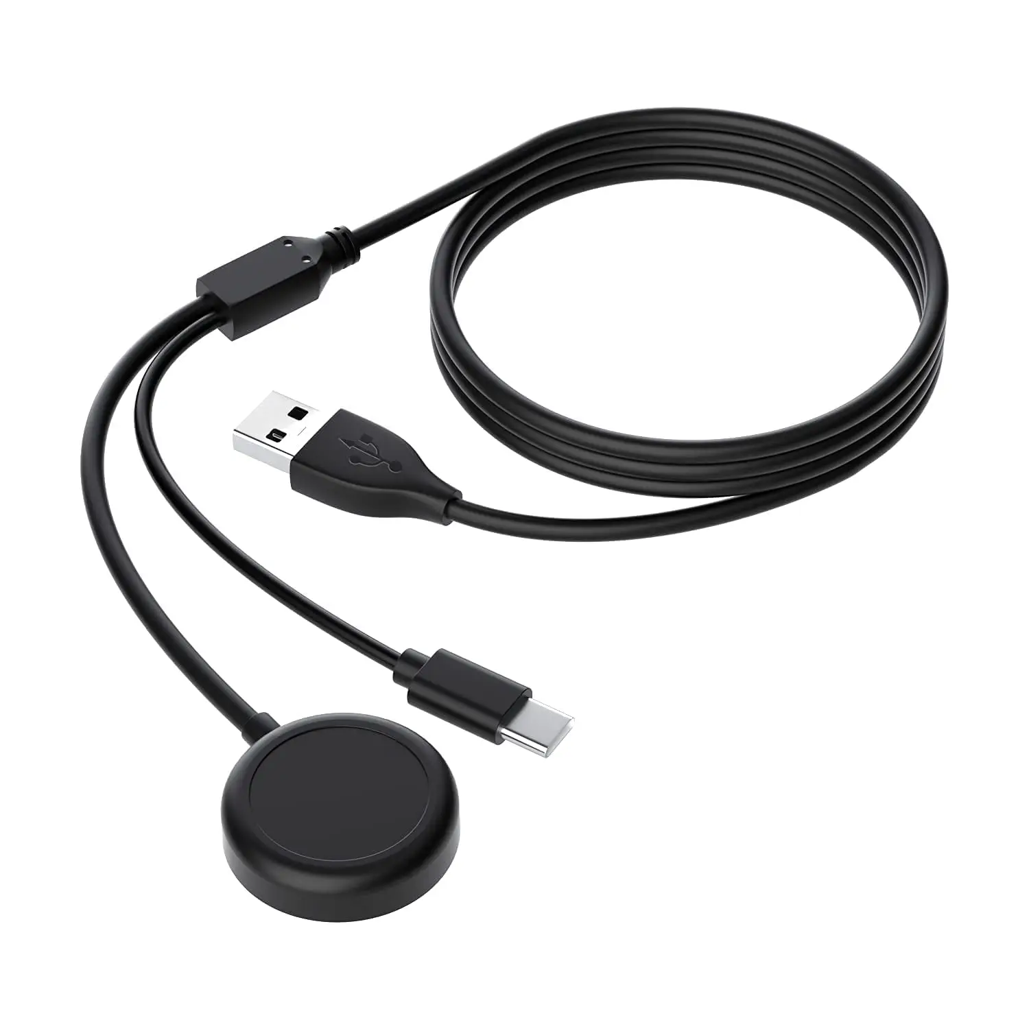 USB-C 2-in-1 Charger for Samsung Galaxy Watch 7/6/5/5 Pro Smartwatch and Smartphone Replacement Charging Base Cable