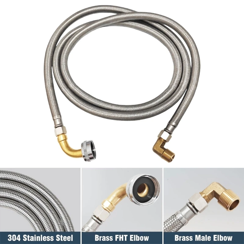 Conjunto conexões lava -louças Conjunto aço inoxidável Mangueira aço para serviço sem vazamento