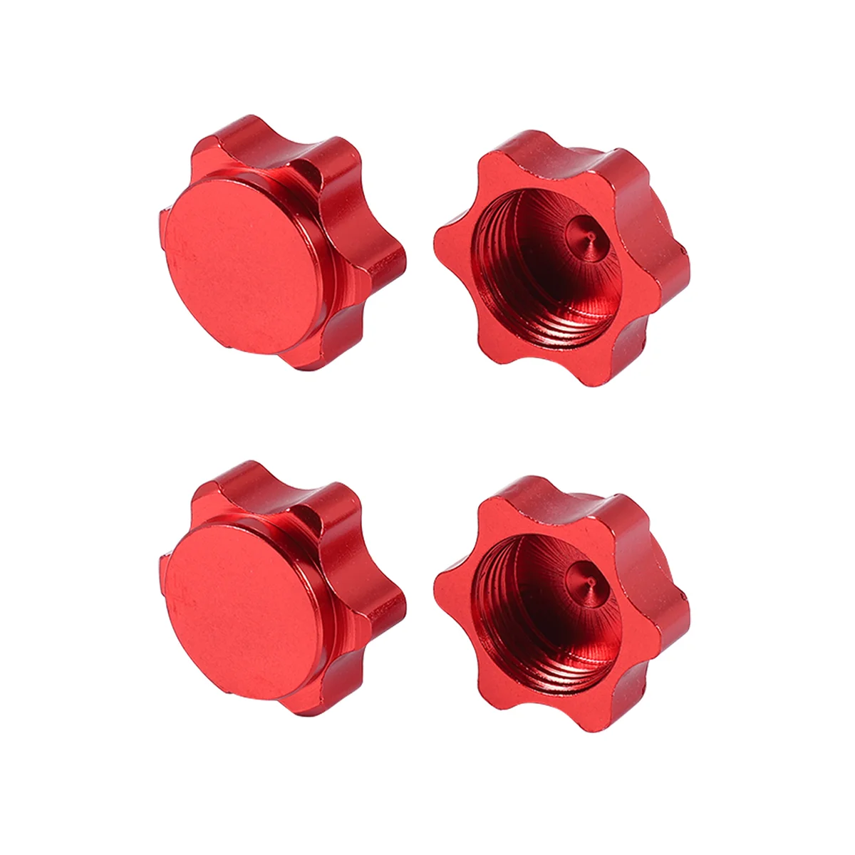 

4Pcs Aluminum Wheel Hub Cover Anti-Dust Cover 17mm Hex Nut for 1/8 RC Car,Red