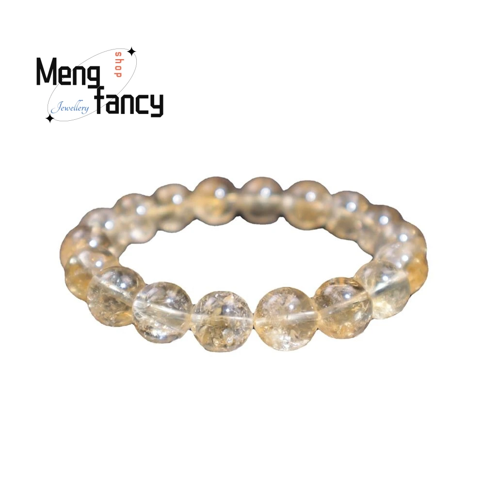 Pulsera triturada de copos de cristal amarillos naturales, arcoíris Simple, elegante, joyería de moda de alto grado, regalos de vacaciones para niñas jóvenes Sexy