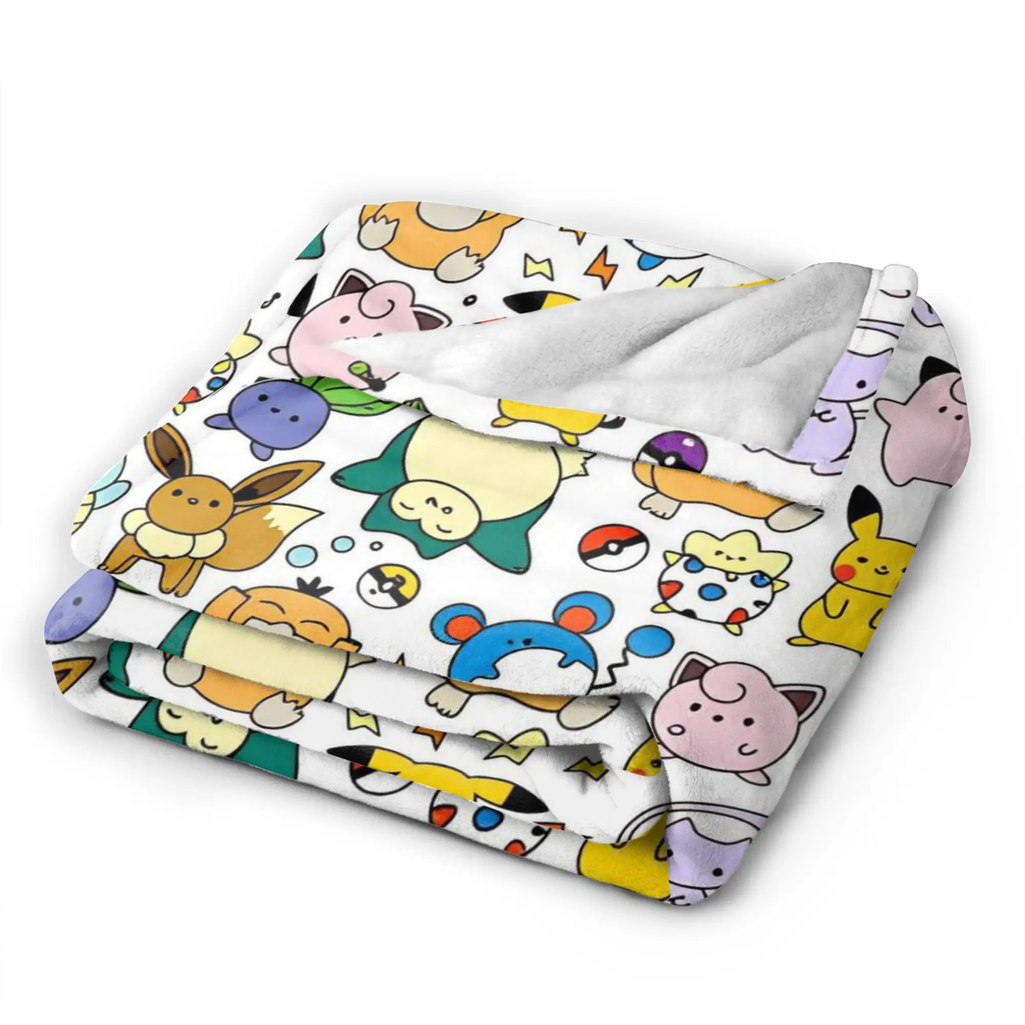 Pokemon Characters Blanket  Warm Funny Plush Bedding Throws For Kids Couch Chair Flannel Bedspread Bed Cover
