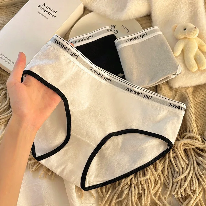 3PCS Women's Sports Style Panties Mid-Rise Seamless Briefs Comfortable Breathab…