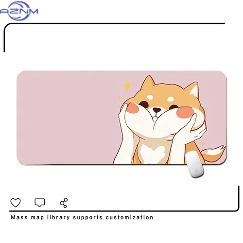 Large Cute Corgi Cartoon Mouse Pad Japanese Kawaii Shiba Inu Office Desk Mat Long Computer Keyboard Table Mousepad