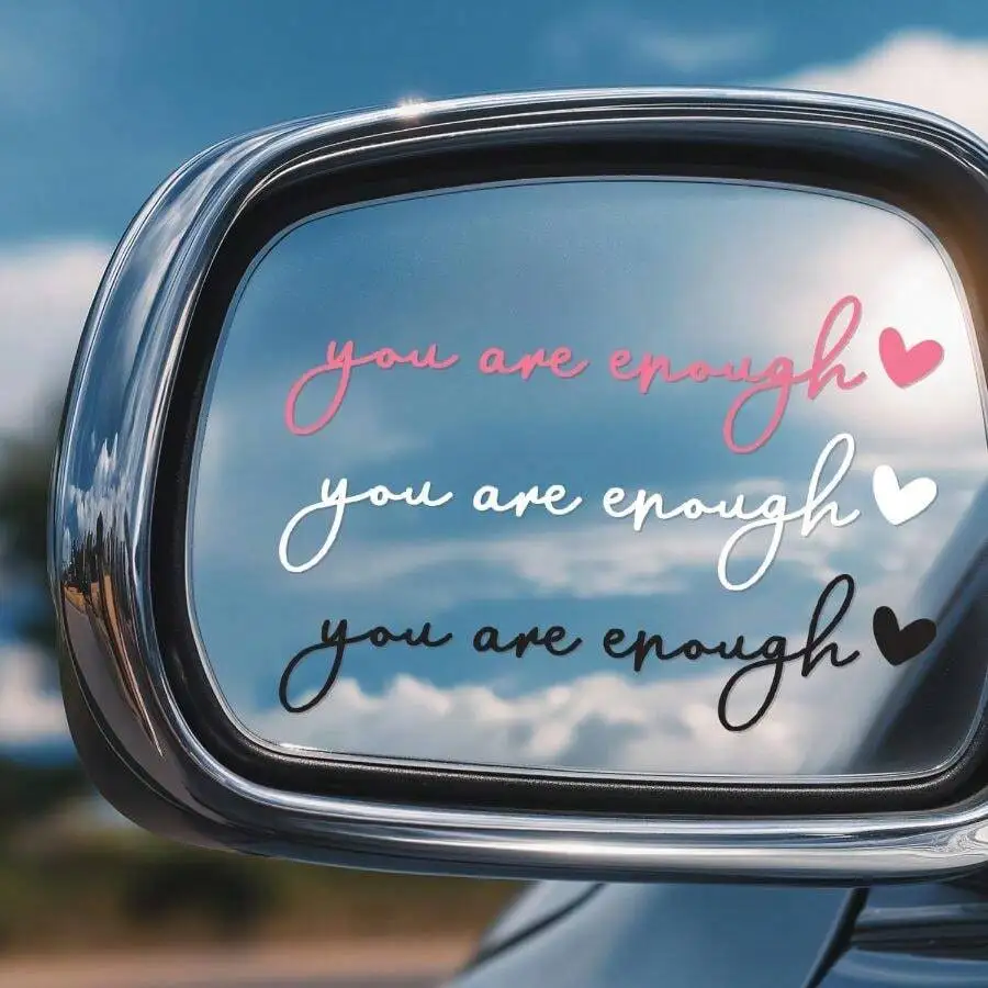 3 Pack You Are Enough Motivational Car Stickers For Rearview Mirror Self Love Decor