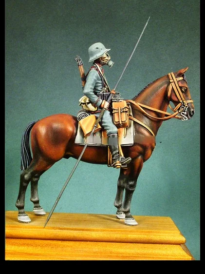 1/32 54mm Scale Resin Figure Model Kit Miniature Military Anti-Chemical Cavalry Unassembled and Unpainted Free Shipping