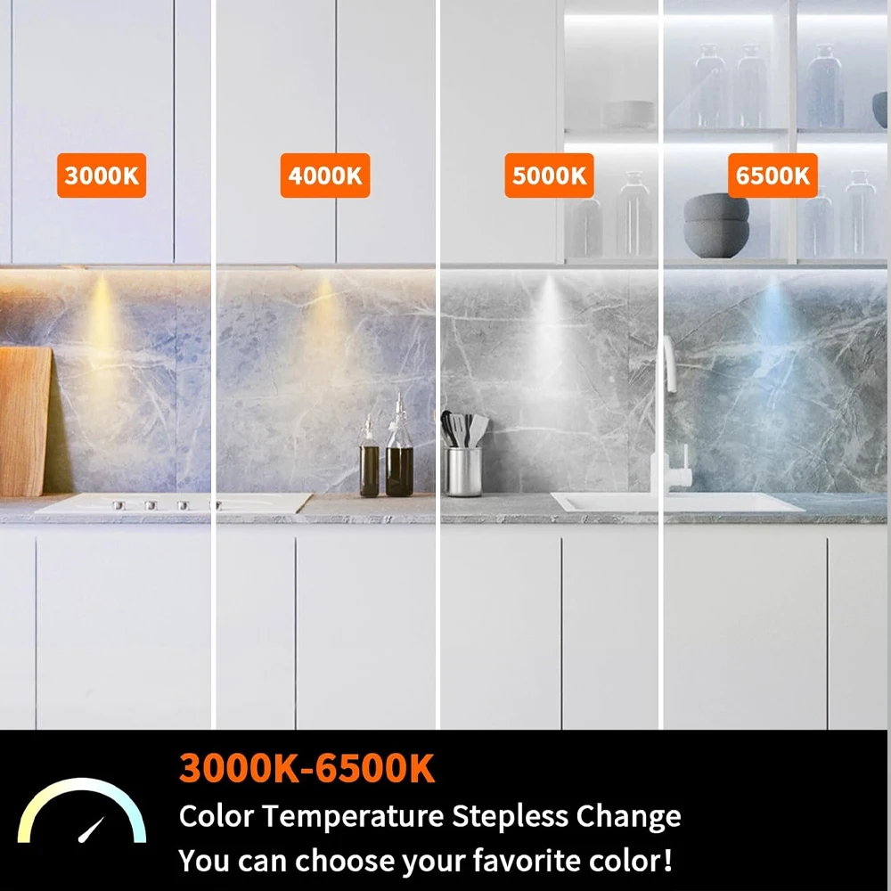 3 4 6x Tuya WiFi CCT LED ضوء تحت الكابين المزدوج الأبيض 2700-6500K خزانة خزانة خزانة عرض مصباح كابينة fr Alexa Google #4