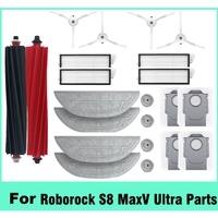 22PCS Replace Parts For Roborock S8 Maxv Ultra G20s Robot Vacuum Double Roller Brush Filter Side Brushes Mop Dust Bags