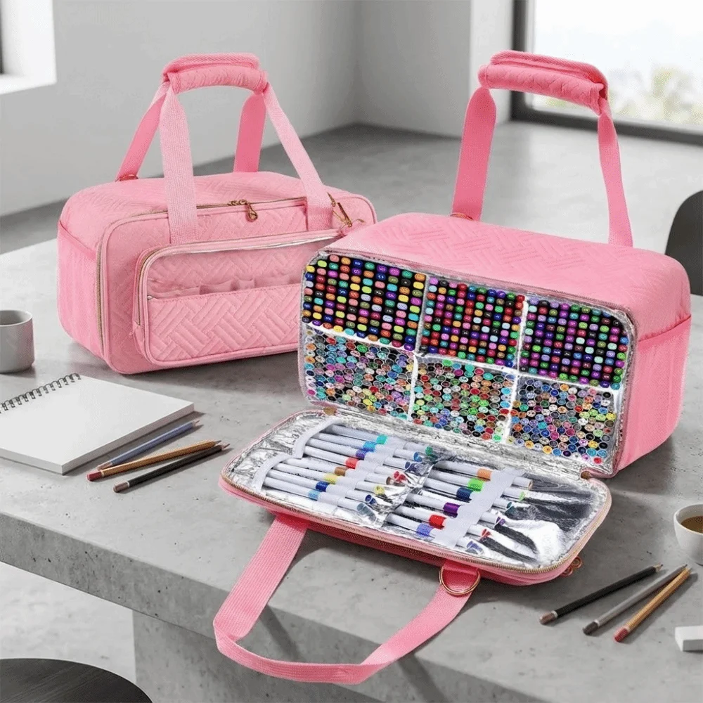 large-capacity-markers-storage-bag-zipper-with-divider-watercolor-pen-stationery-bag-waterproof-drawing-tool-bag-outdoor