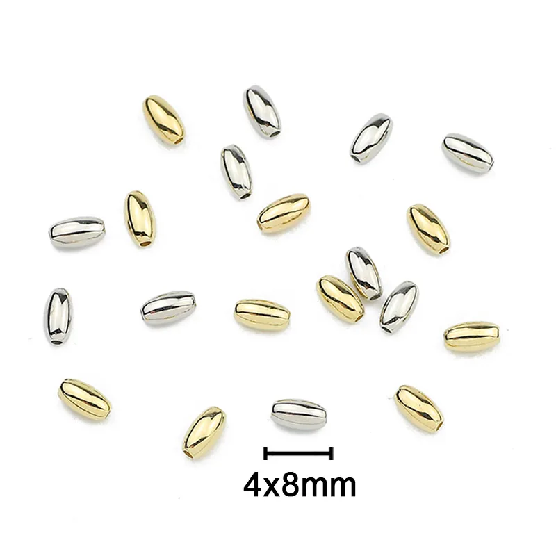 100-400pcs 3x6/4x8mm Rice Shape CCB Beads Tube Beads For Bracelet Jewelry Findings Plastic Loose Spacer Beads DIY Craft Supplies