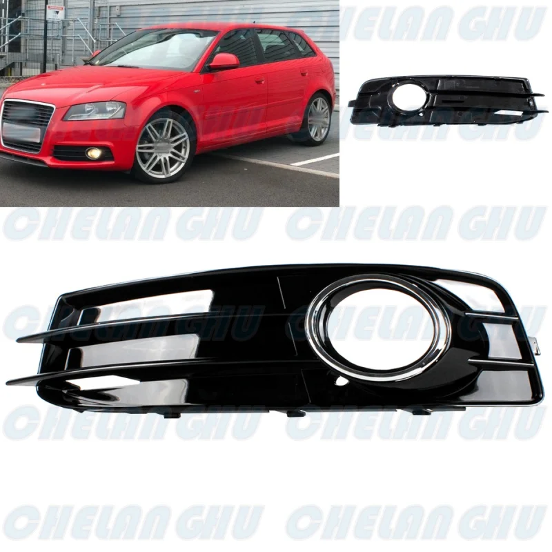 For Audi A3 Sportback 2009 2010 2011 2012 2013 Left Side Front Bumper Fog Lights Lamp Grille Cover 8P0807681AF