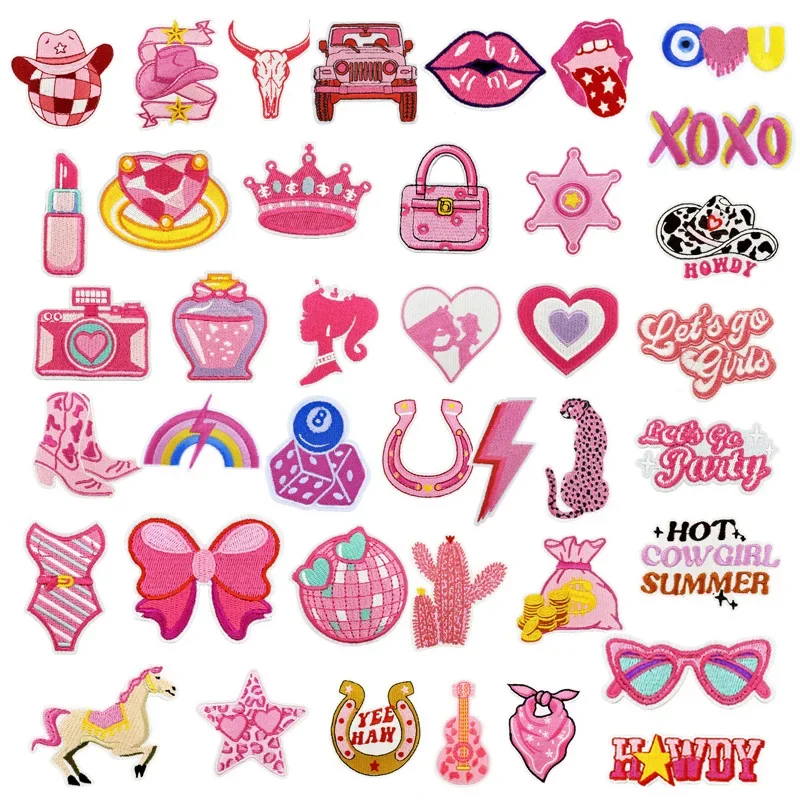 Ironing Patch Girls Like Cute Pink Pre-Obsidian Sticker Unique English Princess Jewelry Cartoon Camera Patches for Clothing