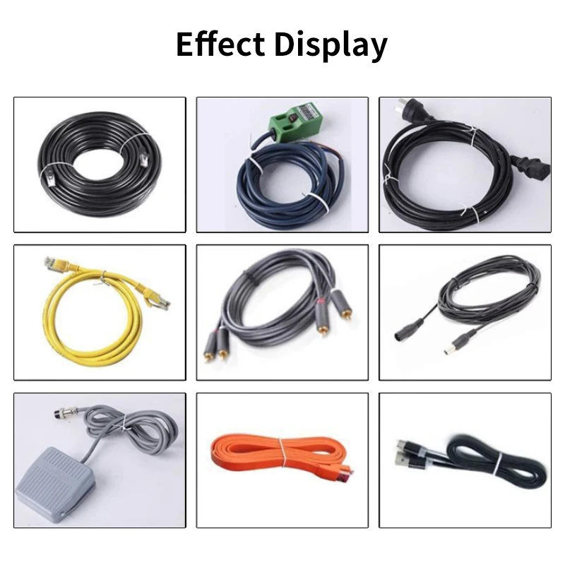 Automatyczna nawijarka do przewodów elektrycznych AC/DC 110V-220V, półautomatyczne wiązanie okrągłe/długie/w kształcie ósemki do kabli.