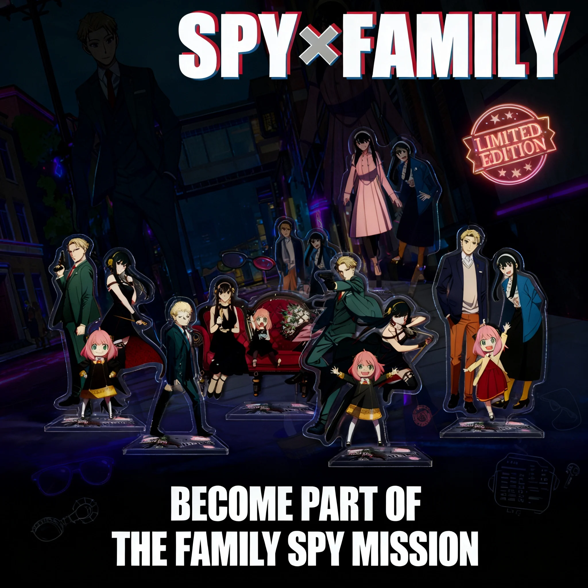 

Акриловая фигурка Spy x Family: Аня, Лойд, Йор. Большая коллекционная аниме-фигурка для декора.