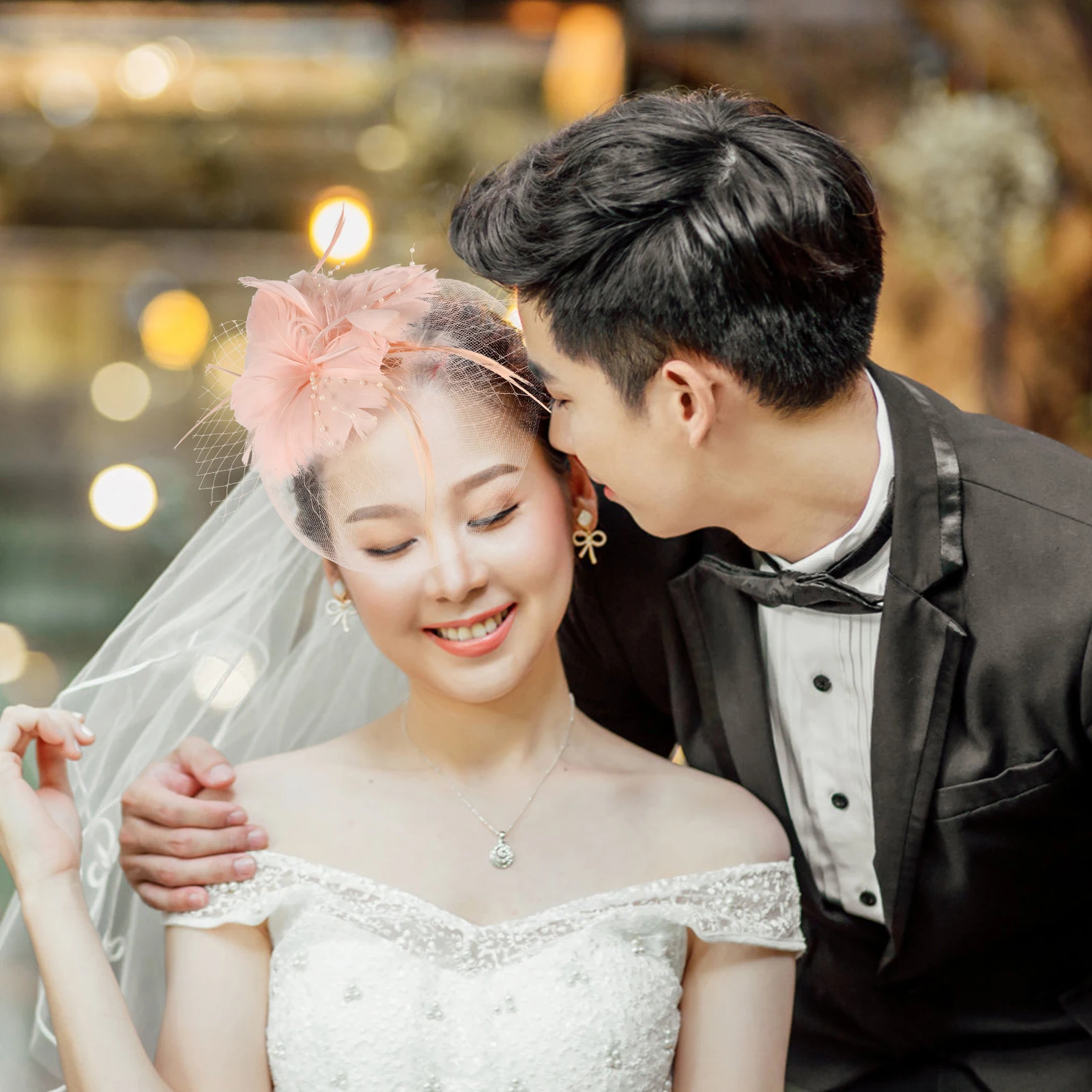 

Элегантная заколка для волос с цветком, свадебный головной убор, аксессуары для вечеринок, женский головной убор, марлевый аксессуар для волос, легкая сетка