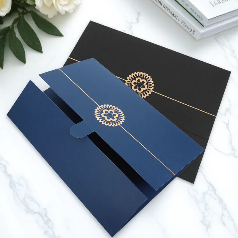 

2pcs A4 Black Gold Certificate Covers Paper Diploma Holders Rounded Corners Smooth Edges Document Folder Packaging