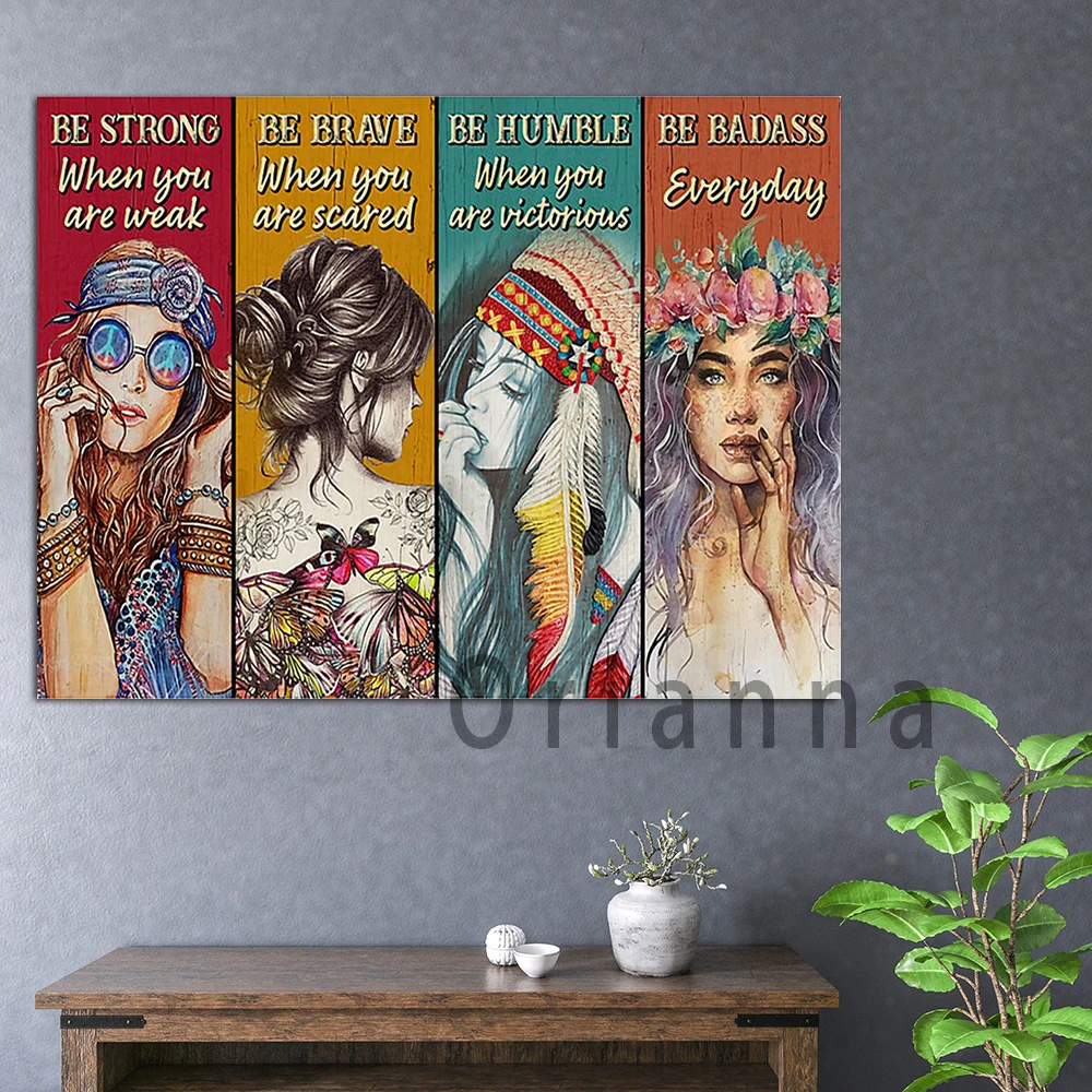 Be Strong When You Are Weak Retro Prints Wall Art Canvas Painting Vintage Poster Art  Picture Home Living Room Decor Girl Gift